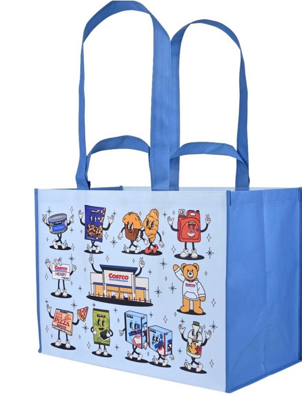 NEW! Costco KeepCool Iconic Grocery Characters Reusable Bag with Bottle Holder